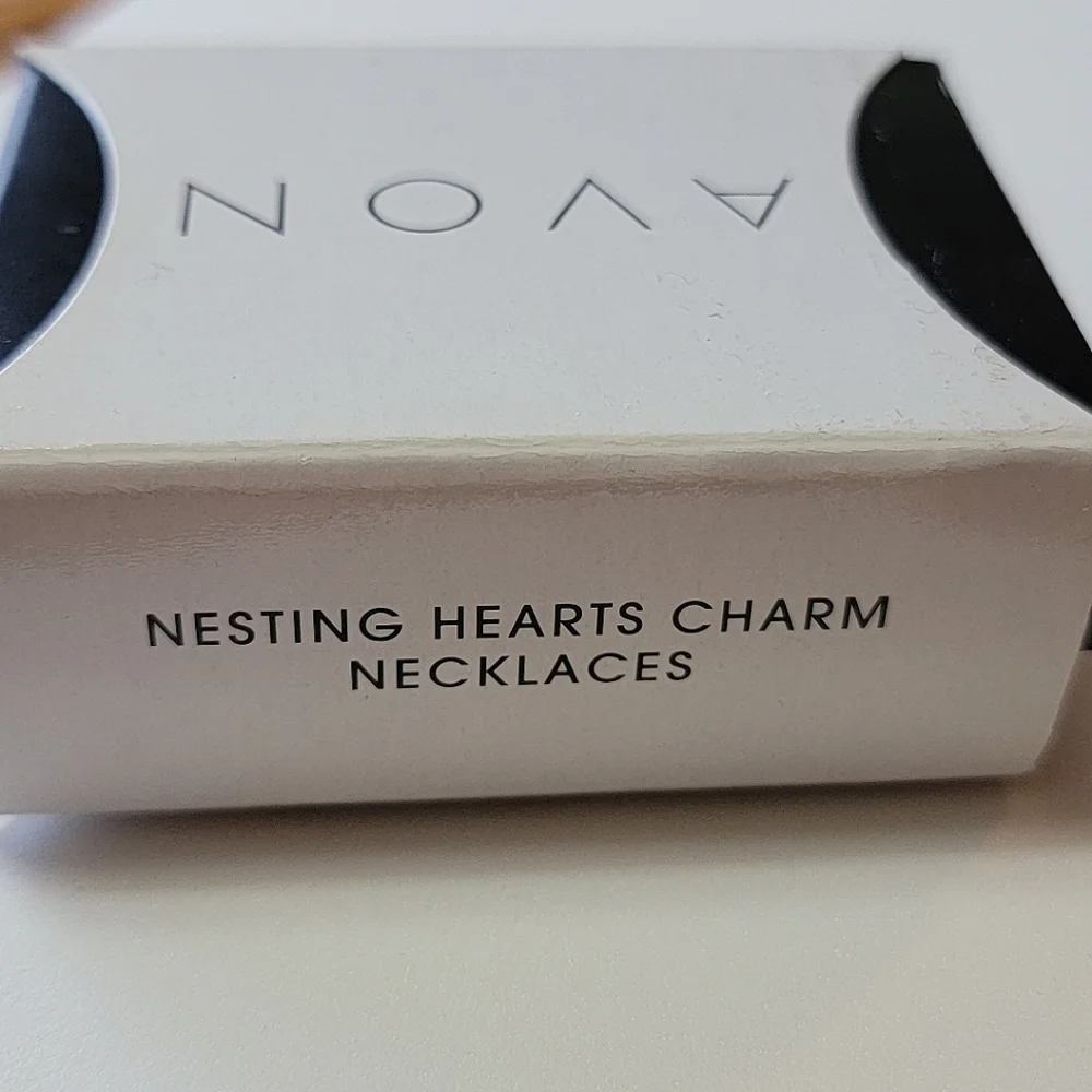 Nesting Hearts Charm Necklaces Avon Silver Tone
